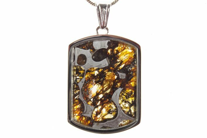 Sericho Pallasite Dog Tag Meteorite Pendant - Kenya #364111